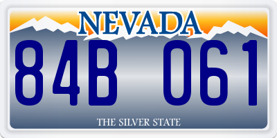 NV license plate 84B061