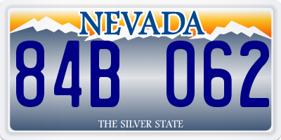 NV license plate 84B062