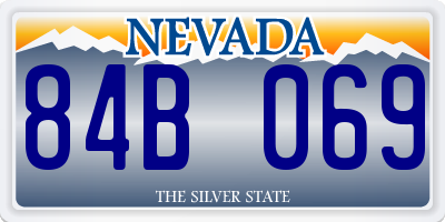 NV license plate 84B069