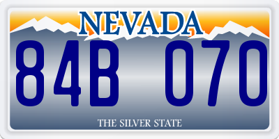 NV license plate 84B070