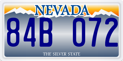 NV license plate 84B072