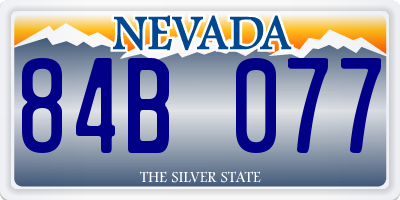 NV license plate 84B077