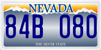 NV license plate 84B080