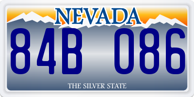 NV license plate 84B086