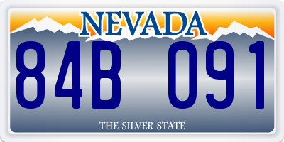 NV license plate 84B091