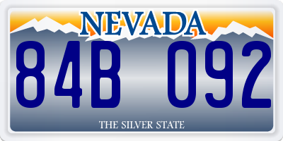 NV license plate 84B092