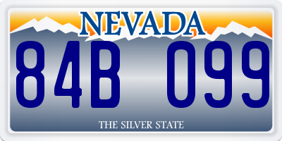 NV license plate 84B099