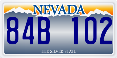 NV license plate 84B102