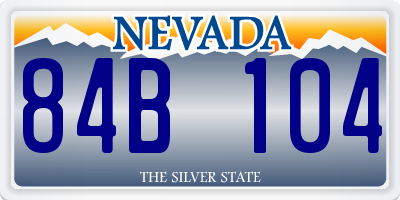 NV license plate 84B104
