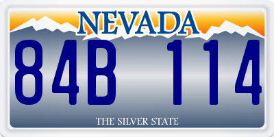 NV license plate 84B114