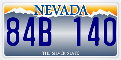 NV license plate 84B140