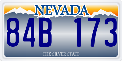 NV license plate 84B173