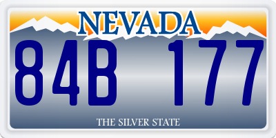 NV license plate 84B177