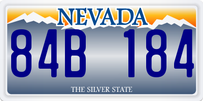 NV license plate 84B184