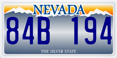 NV license plate 84B194