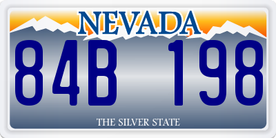 NV license plate 84B198