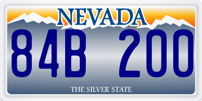 NV license plate 84B200