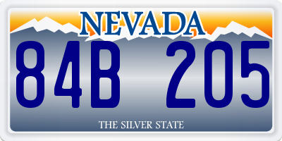NV license plate 84B205