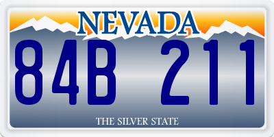 NV license plate 84B211