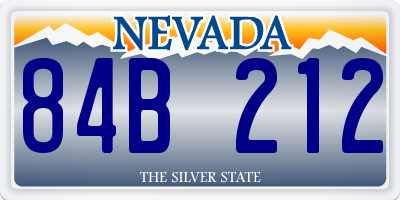 NV license plate 84B212