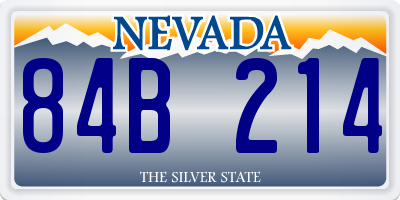 NV license plate 84B214