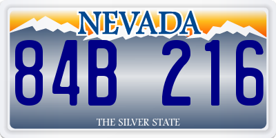 NV license plate 84B216