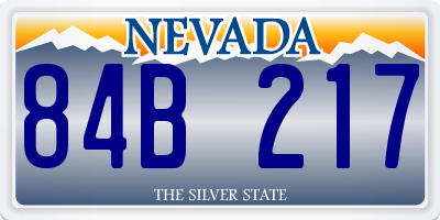 NV license plate 84B217