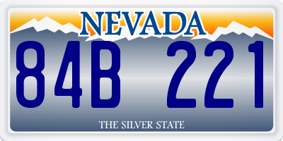 NV license plate 84B221