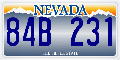 NV license plate 84B231