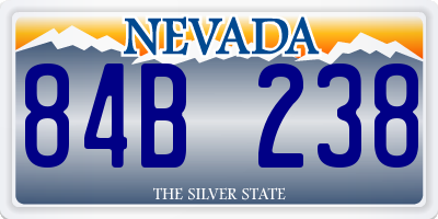 NV license plate 84B238