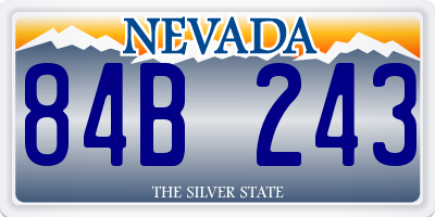 NV license plate 84B243