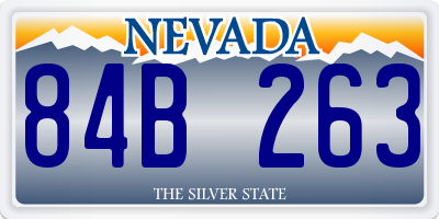 NV license plate 84B263