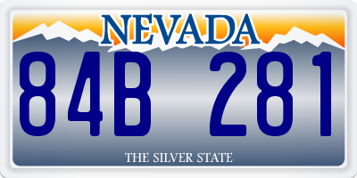 NV license plate 84B281