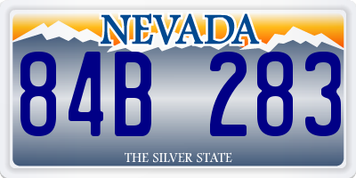 NV license plate 84B283