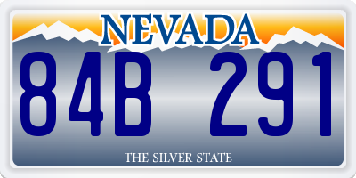 NV license plate 84B291