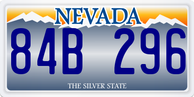 NV license plate 84B296