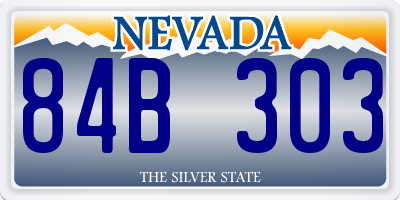 NV license plate 84B303
