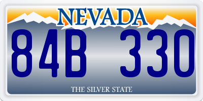 NV license plate 84B330