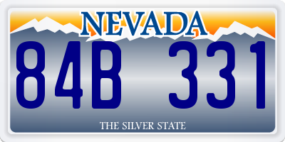 NV license plate 84B331