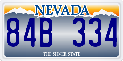 NV license plate 84B334