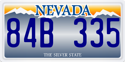 NV license plate 84B335