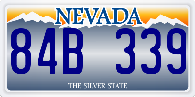 NV license plate 84B339