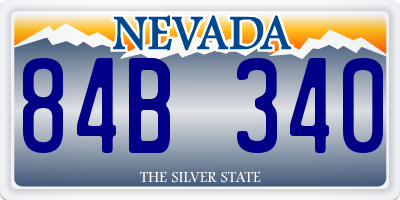 NV license plate 84B340
