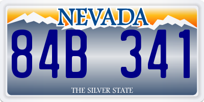 NV license plate 84B341