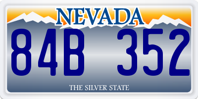 NV license plate 84B352