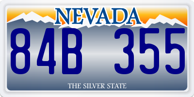 NV license plate 84B355