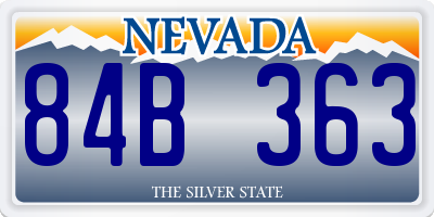 NV license plate 84B363