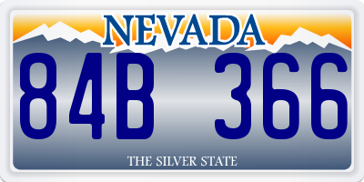 NV license plate 84B366