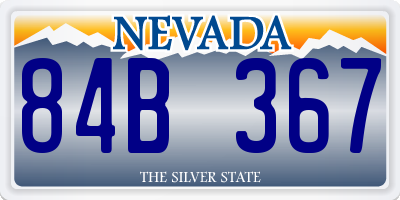 NV license plate 84B367