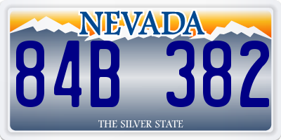 NV license plate 84B382